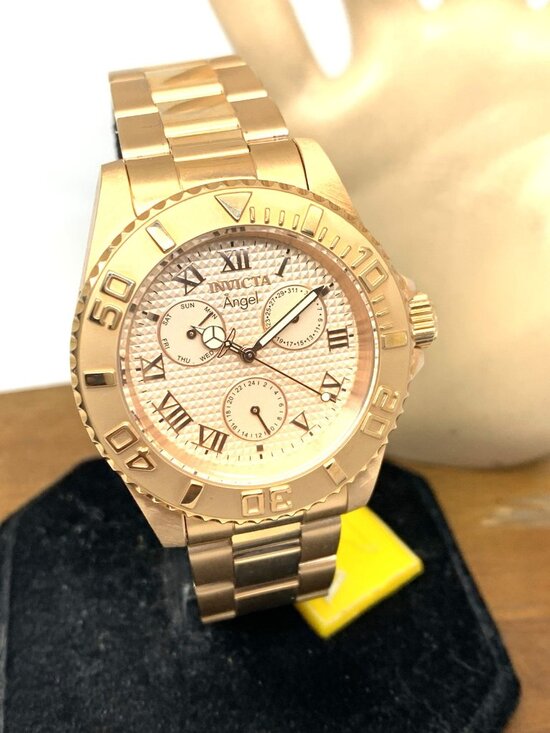 Invicta Women\'s Watch 17525 Angel Quartz Rose Gold Tone Stainless Steel 40mm